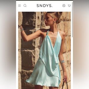 SNDYS Light Blue Halter Dress